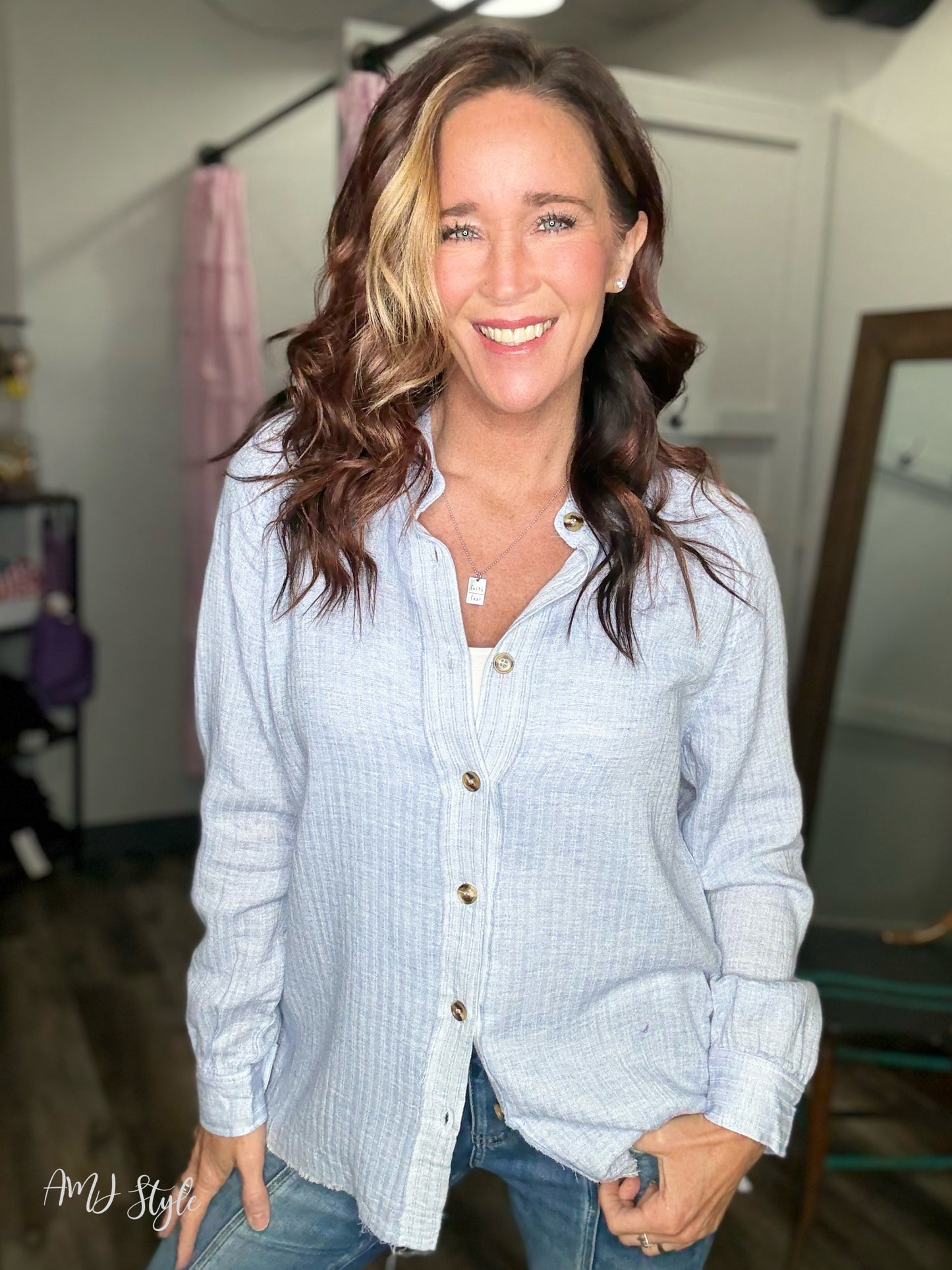 Coastal Whisper Button Down