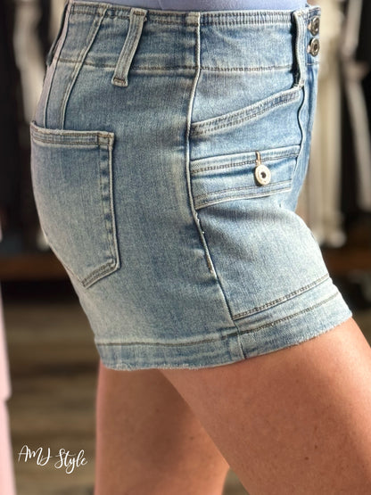 Subtle Statement Pocket Denim Shorts