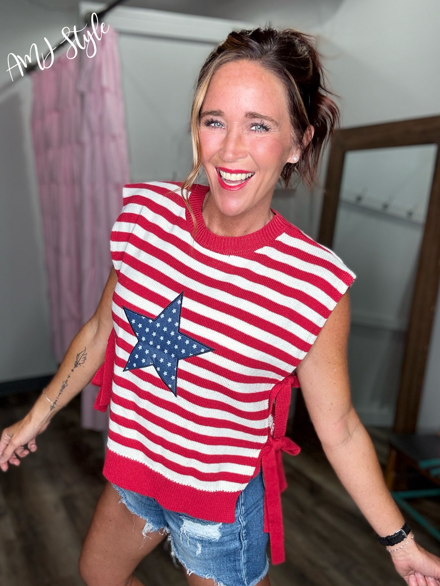 Side Tie Americana Top