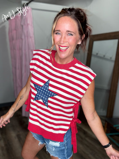 Side Tie Americana Top