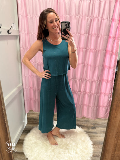 Anika Tank Jumpsuit - Teal
