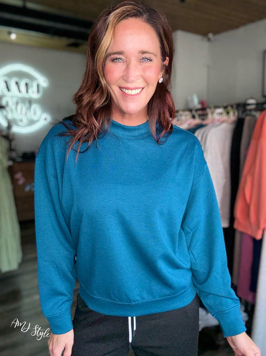 Pure Plush Pullover - Teal