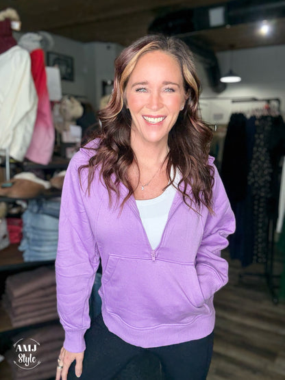 Wrenlee Half Zip - Lavender