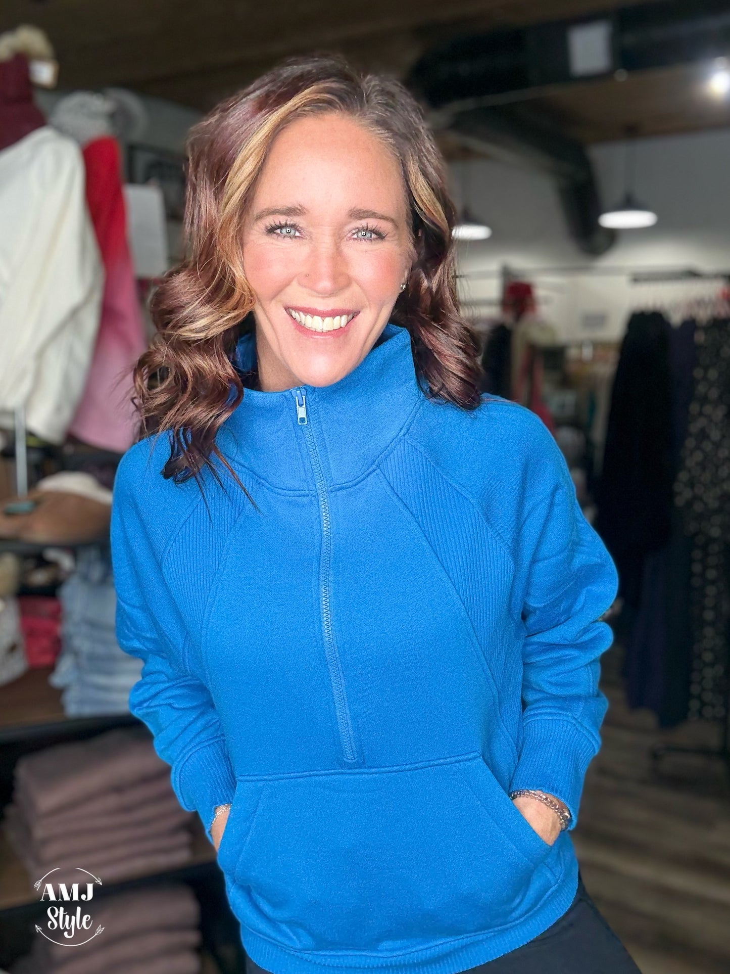 Wrenlee Half Zip - Royal