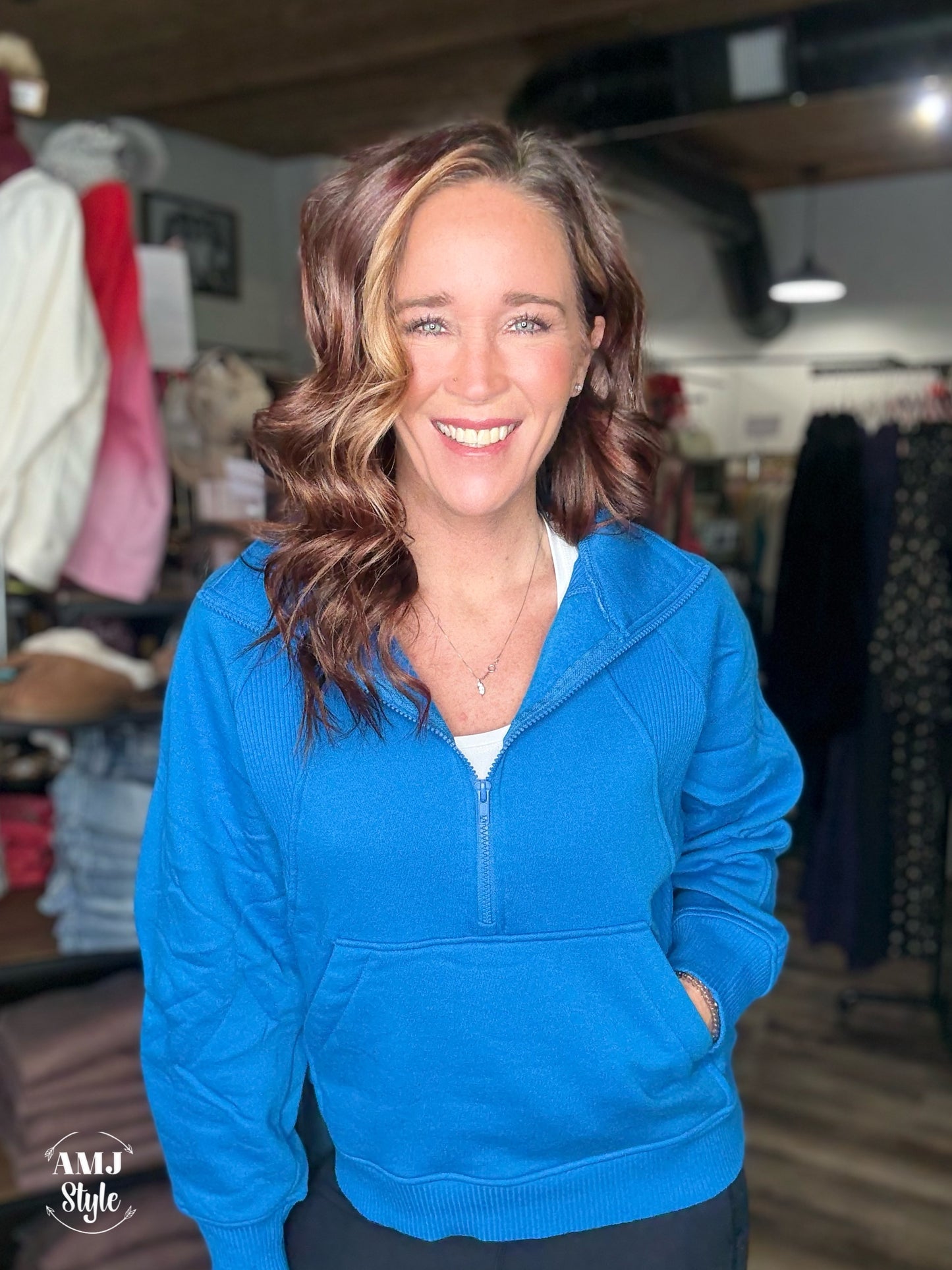 Wrenlee Half Zip - Royal