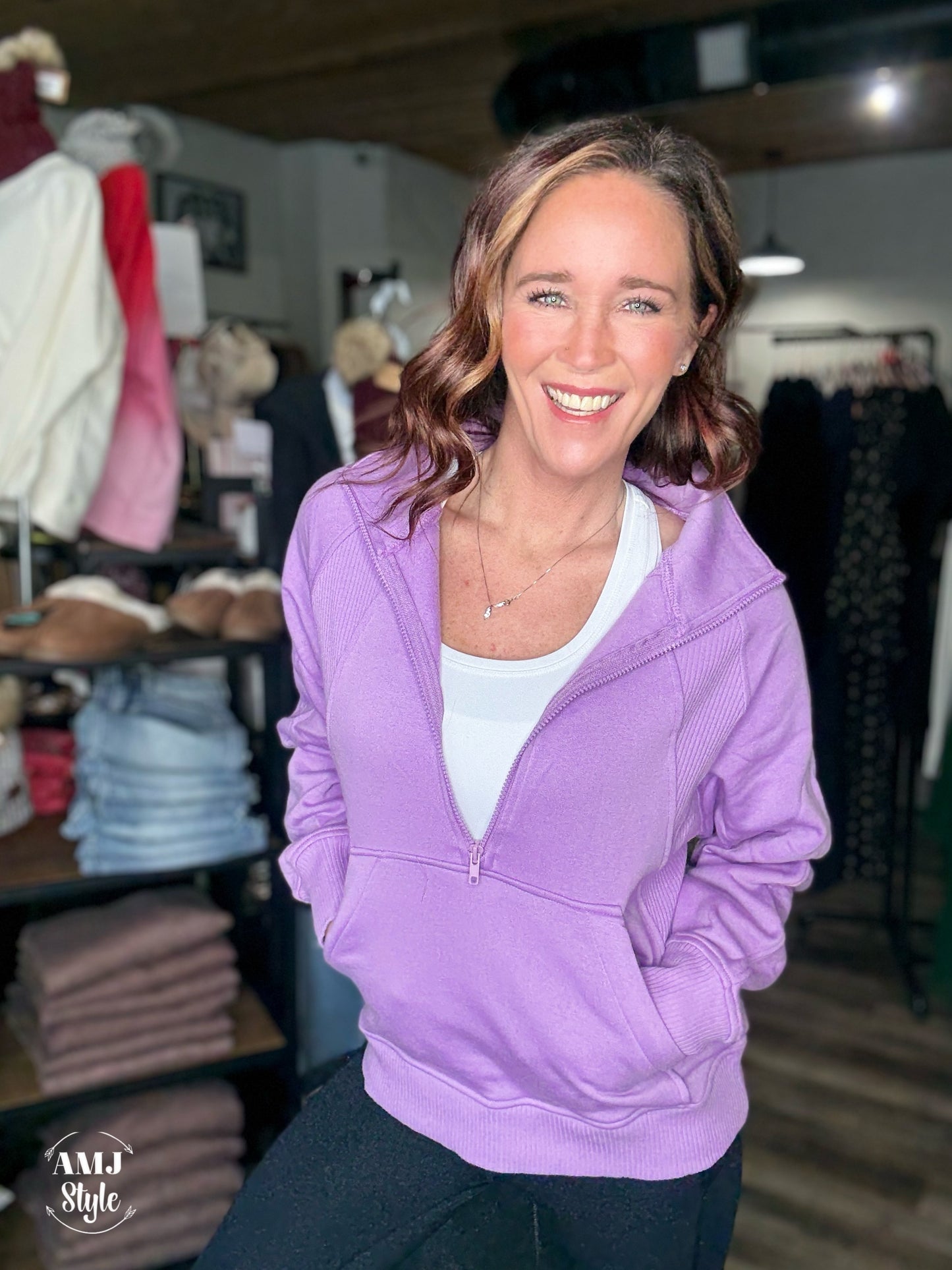 Wrenlee Half Zip - Lavender