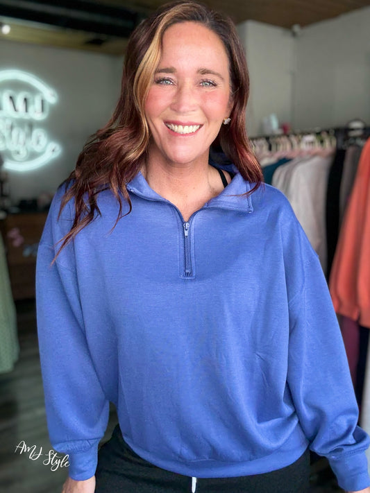 Pure Plush Half Zip - Marlin