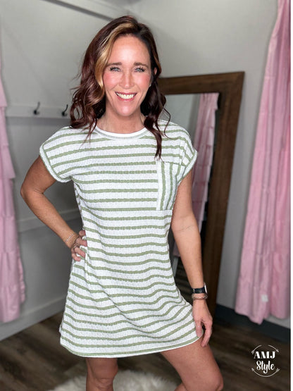 Coastal Babe T Dress - Olive