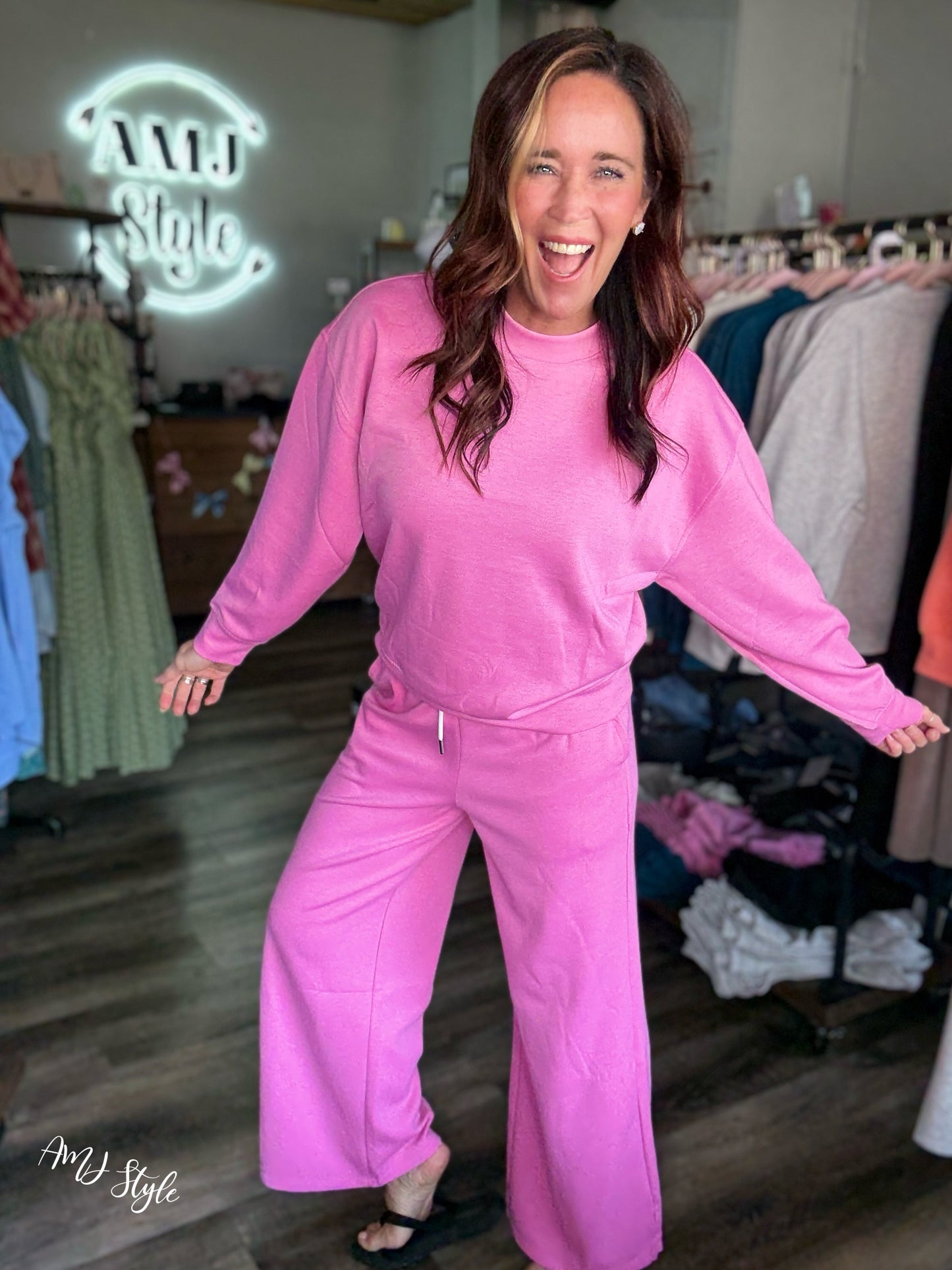 Pure Plush Drawstring Pants - Candy Pink