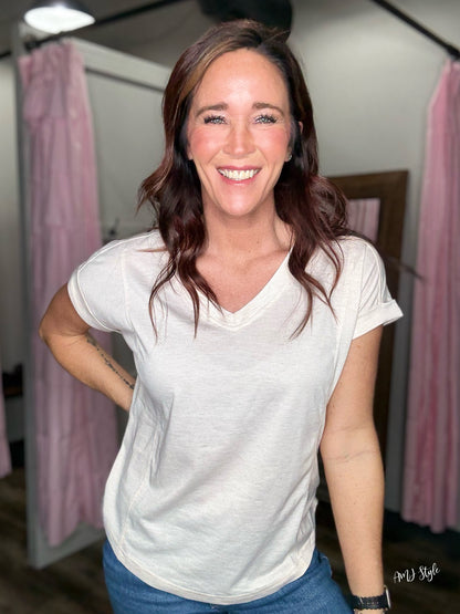 The Effortless V Neck - Oatmeal