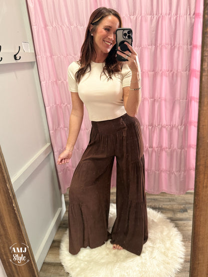 Wanderlust Wide Leg Pants - Chocolate
