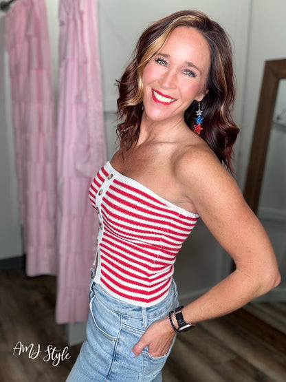 Red Hot Stripe Top