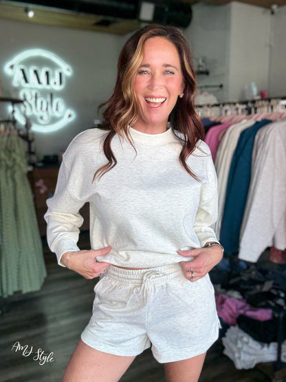 Pure Plush Shorts - Heathered Vanilla