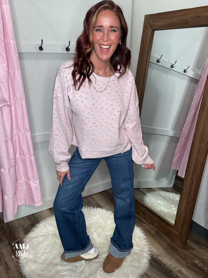 Mini Floral Mid Crop Pullover