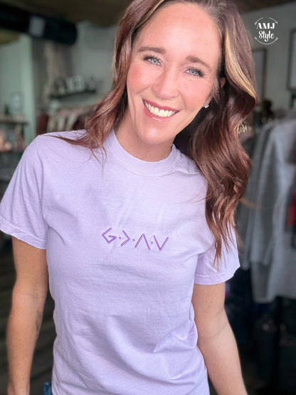 God is Greater Embroidered Tee