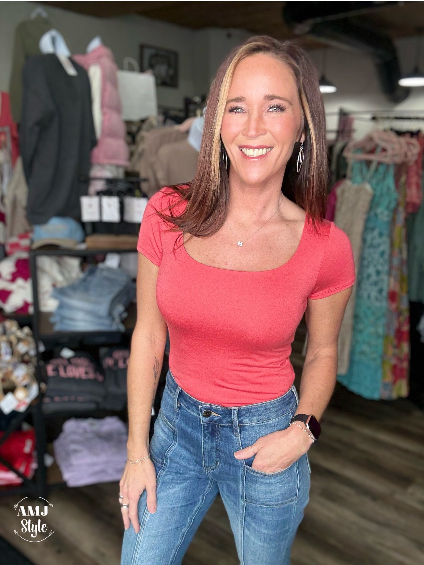 Formed Elegance Body Suit - Coral