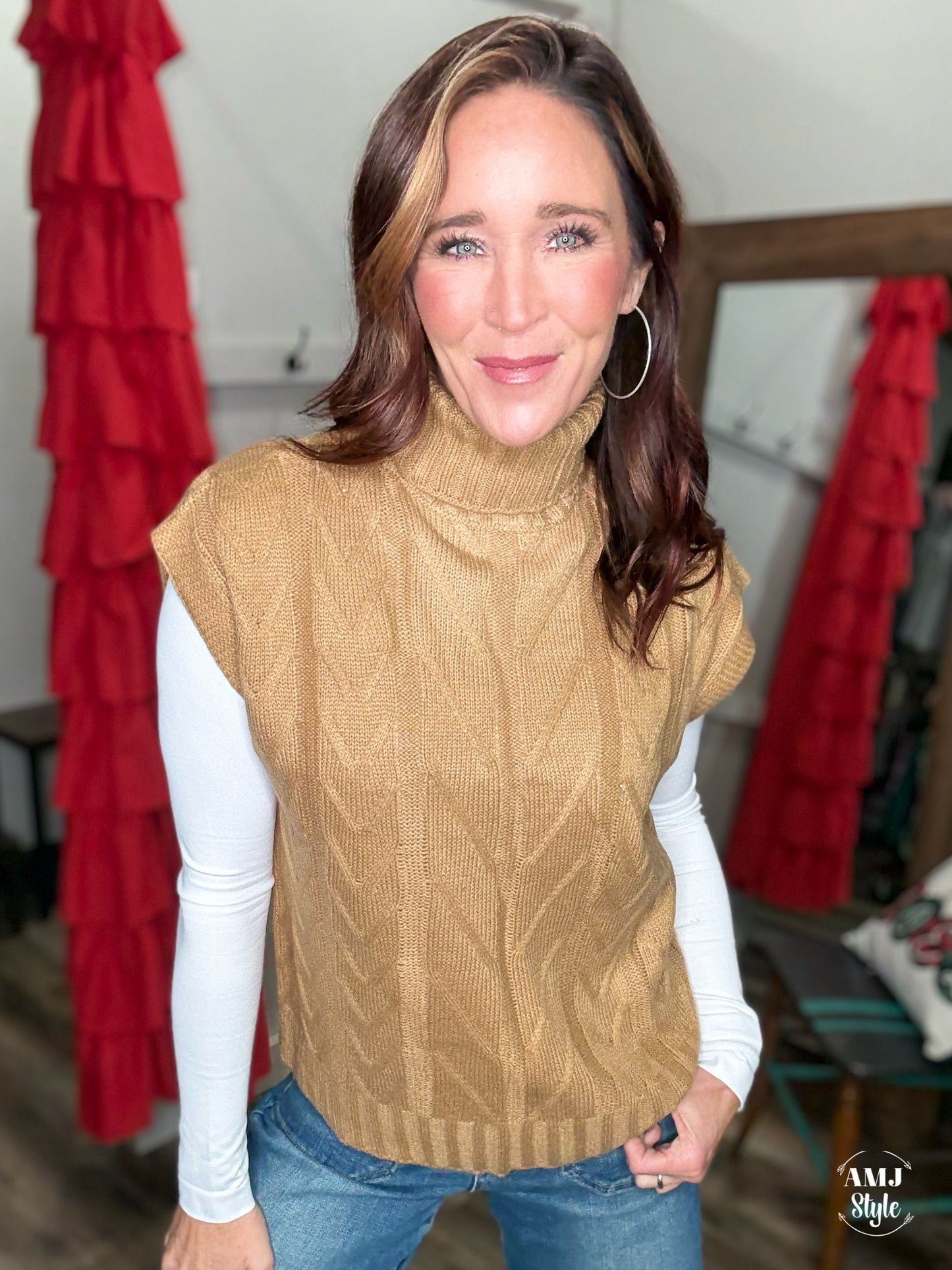 The Sandie Turtleneck Sweater Vest