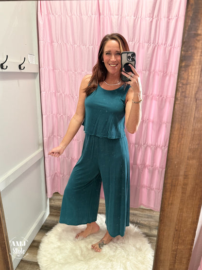 Anika Tank Jumpsuit - Teal