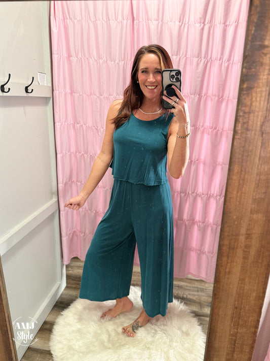 Anika Tank Jumpsuit - Teal