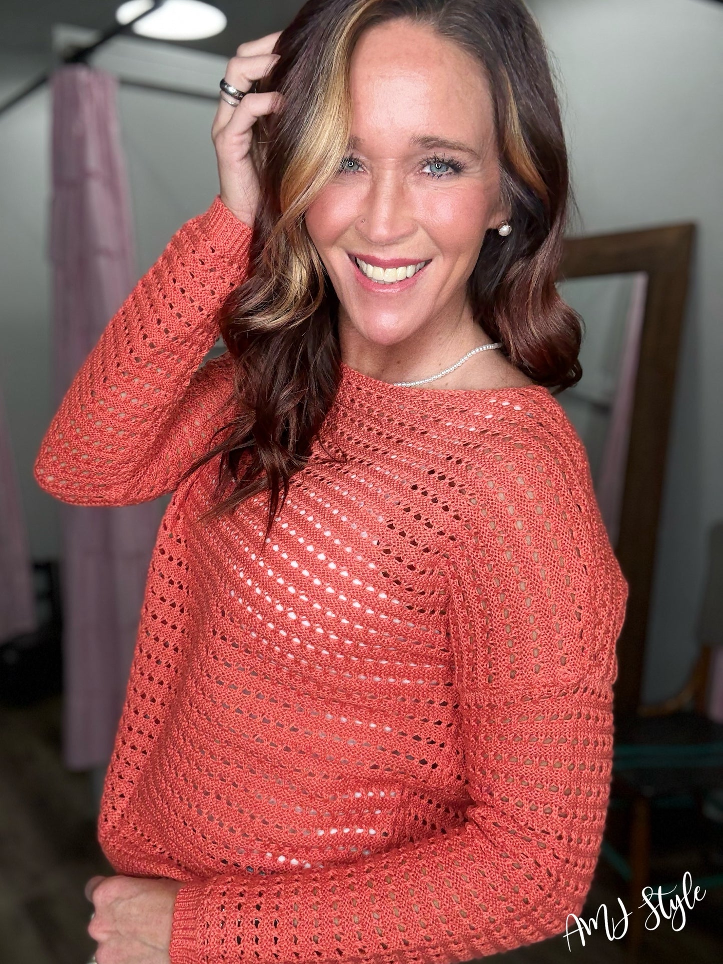 Tangerine Threads Knit Top