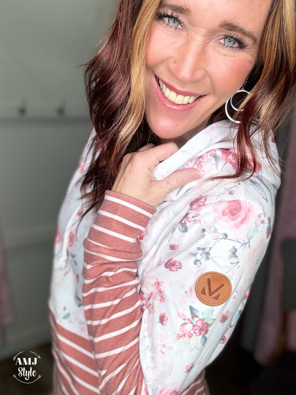 The Hailey Hoodie - Pink Bloom