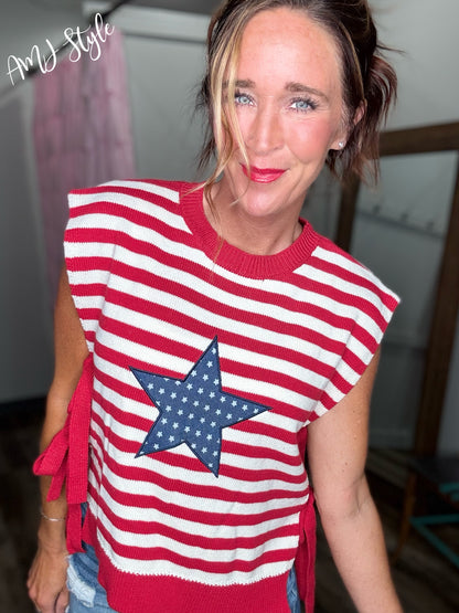 Side Tie Americana Top