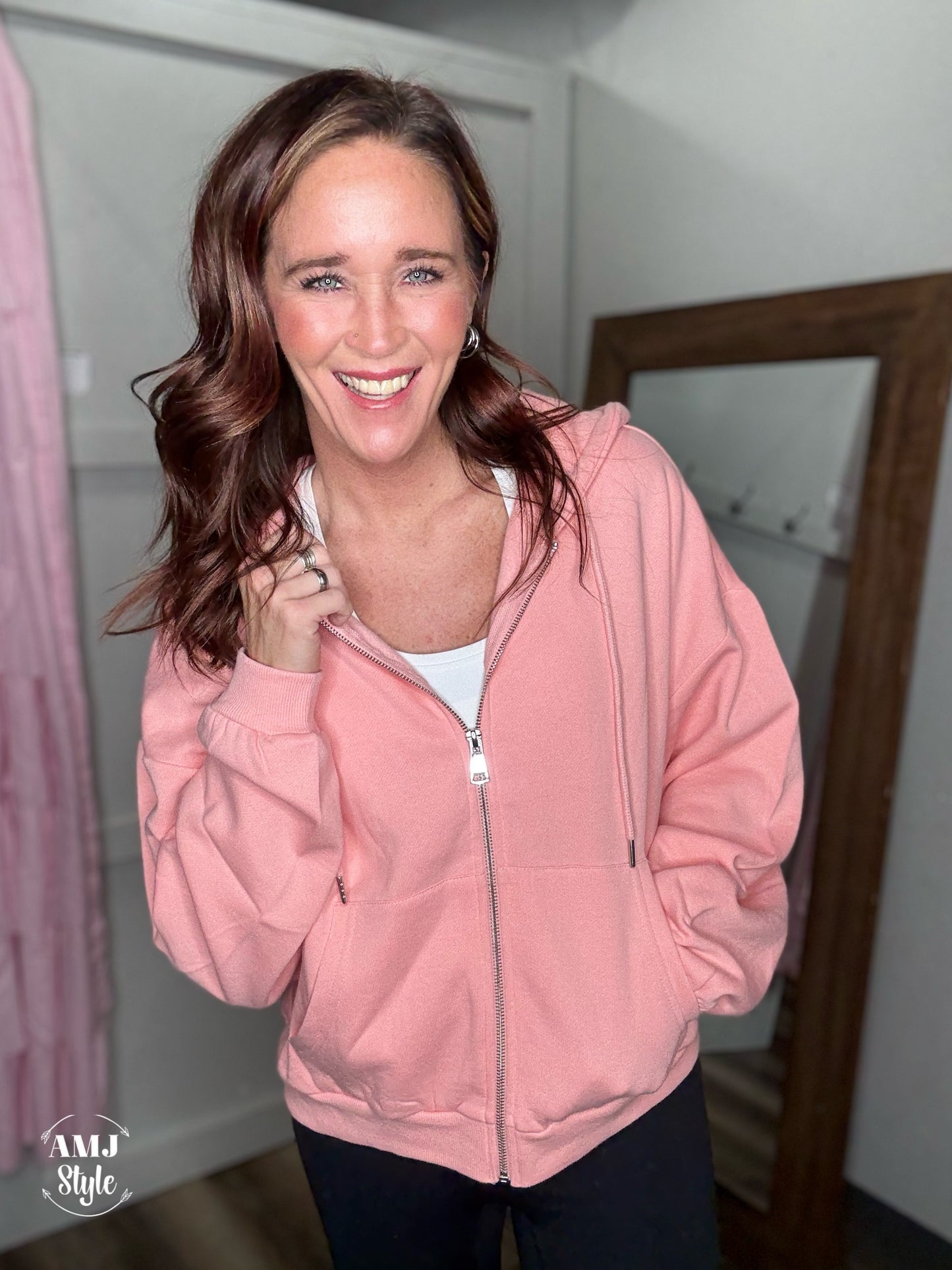 Everyday Adventure Zip Hoodie - Coral