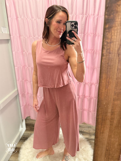 Anika Tank Jumpsuit - Mauve