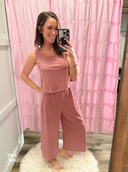 Anika Tank Jumpsuit - Mauve