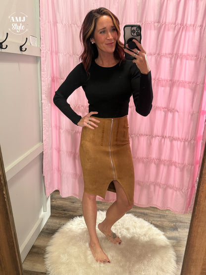 Mocha Muse Pencil Skirt