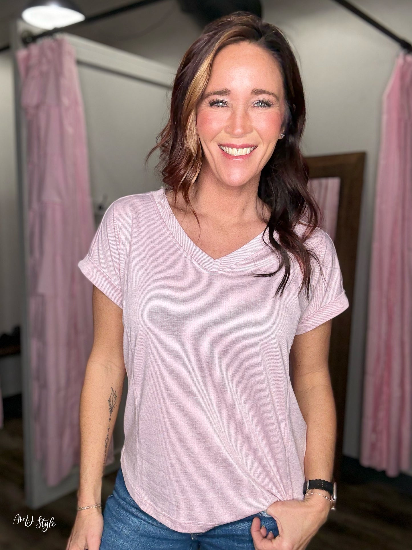 The Effortless V Neck - Pink