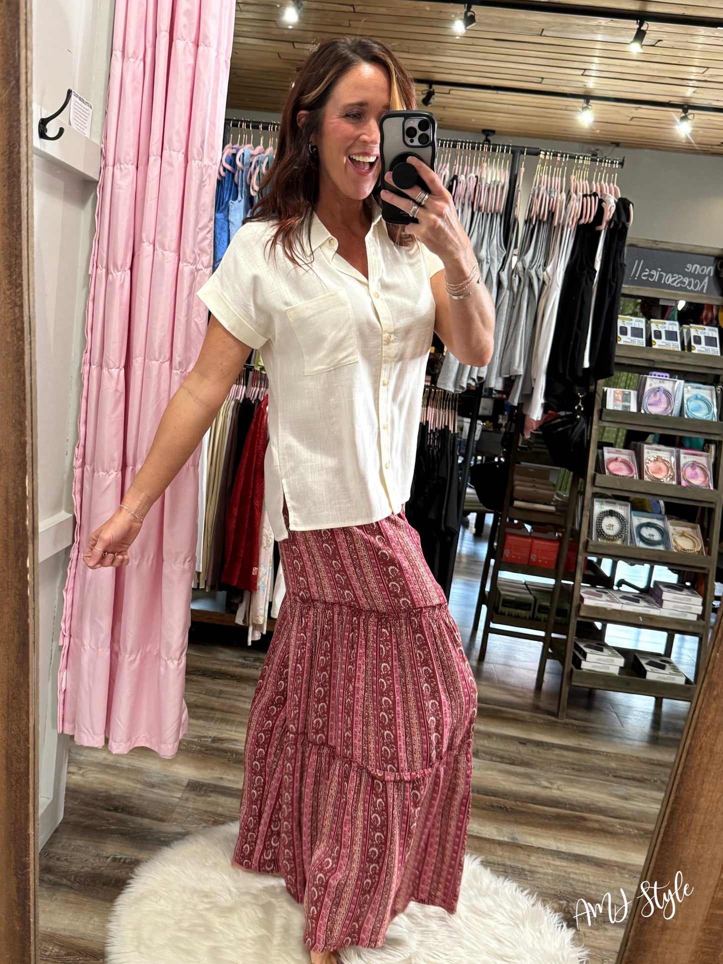 Wanderlust Wide Leg Pants - Red stripe