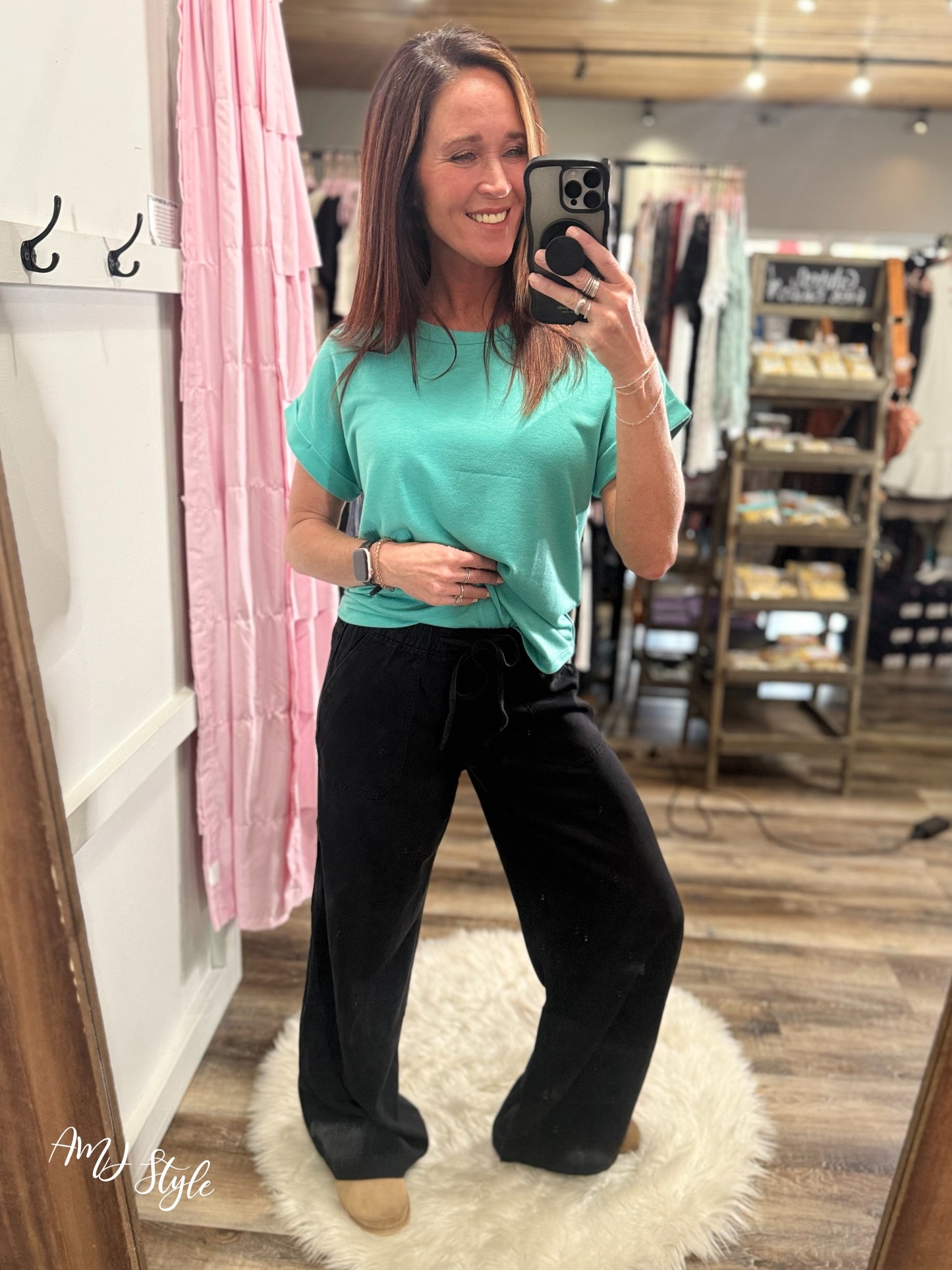 Metro Ease Denim Joggers - Black