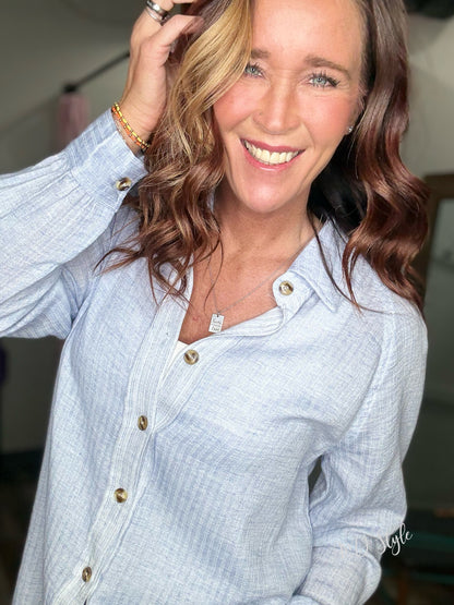 Coastal Whisper Button Down