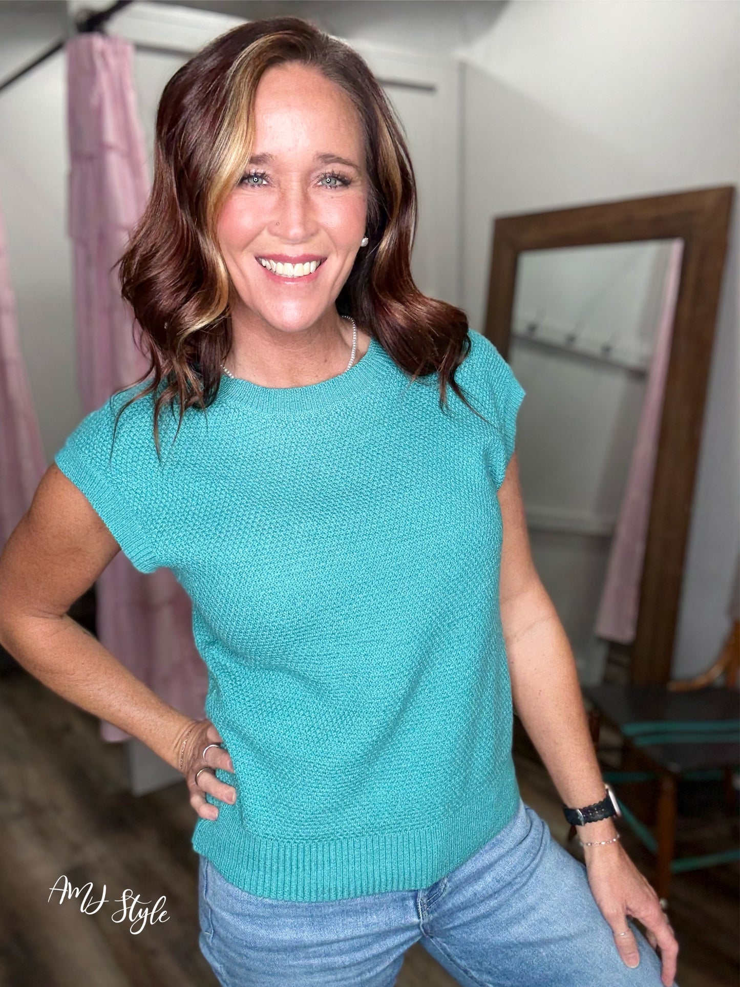 Minty Mood Knit Tank Sweater