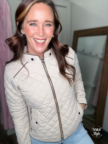 Tailored Trim Jacket - Taupe