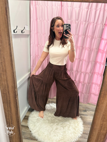 Wanderlust Wide Leg Pants - Chocolate