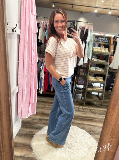 Metro Ease Denim Joggers - Blue