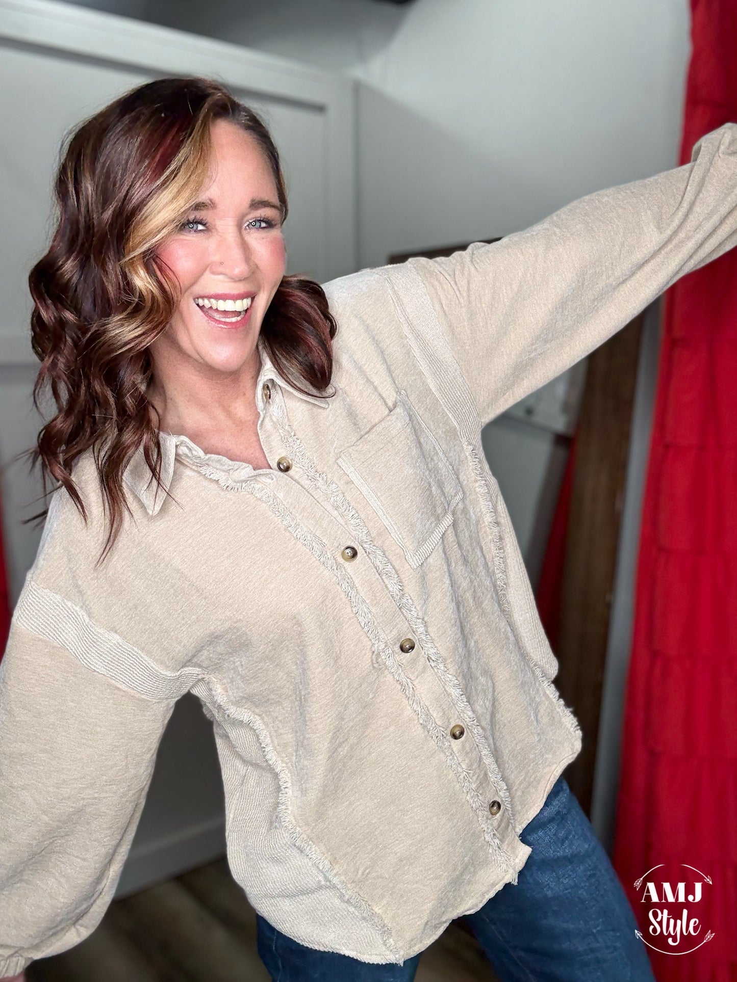 Plush Two Tone Shacket