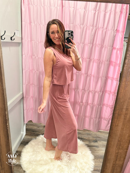 Anika Tank Jumpsuit - Mauve