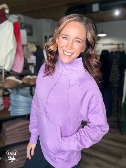 Wrenlee Half Zip - Lavender
