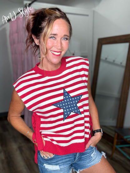 Side Tie Americana Top