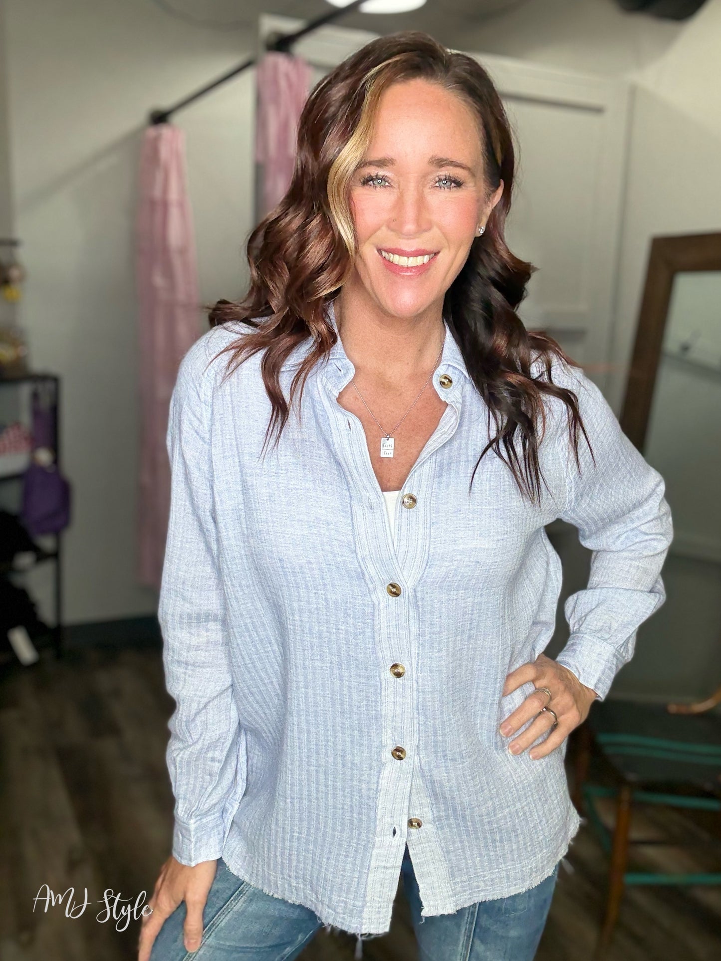Coastal Whisper Button Down