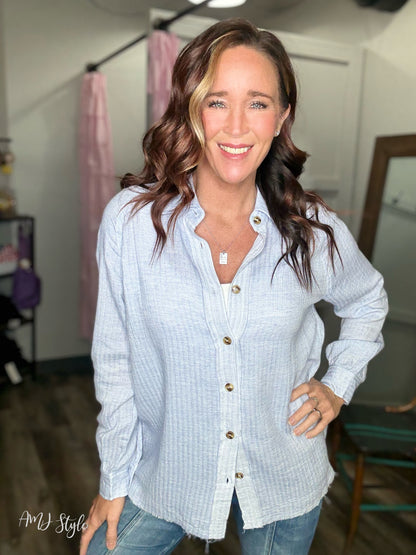 Coastal Whisper Button Down