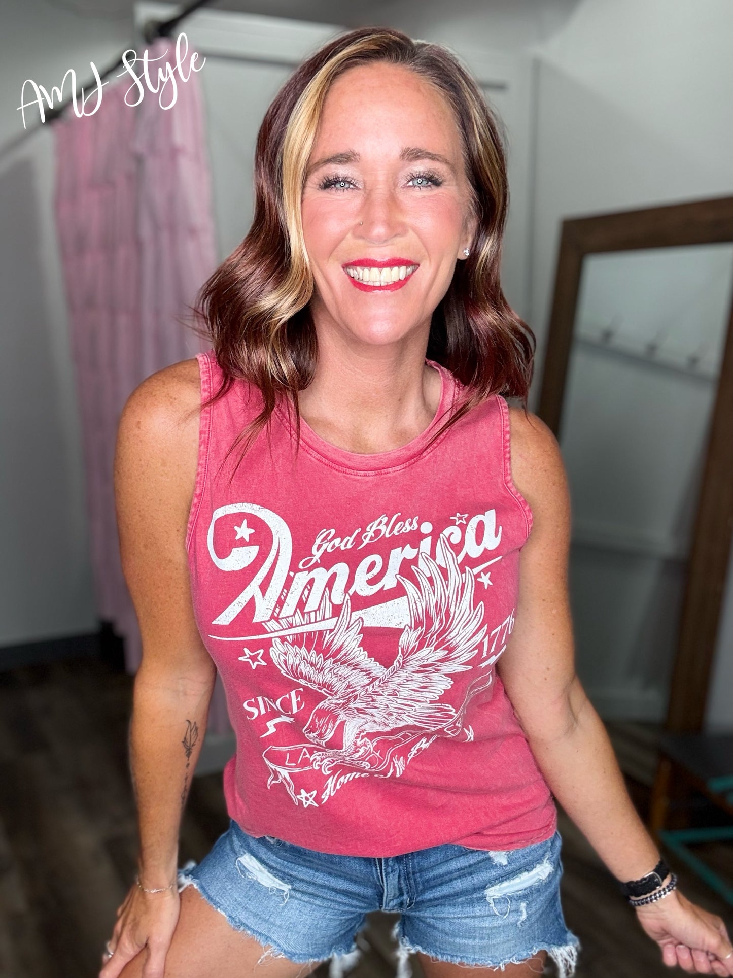 God Bless America Vintage Tank