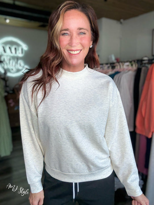 Pure Plush Pullover - Heathered Vanilla