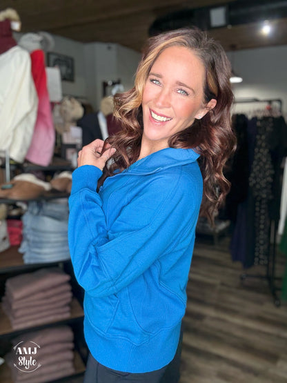 Wrenlee Half Zip - Royal