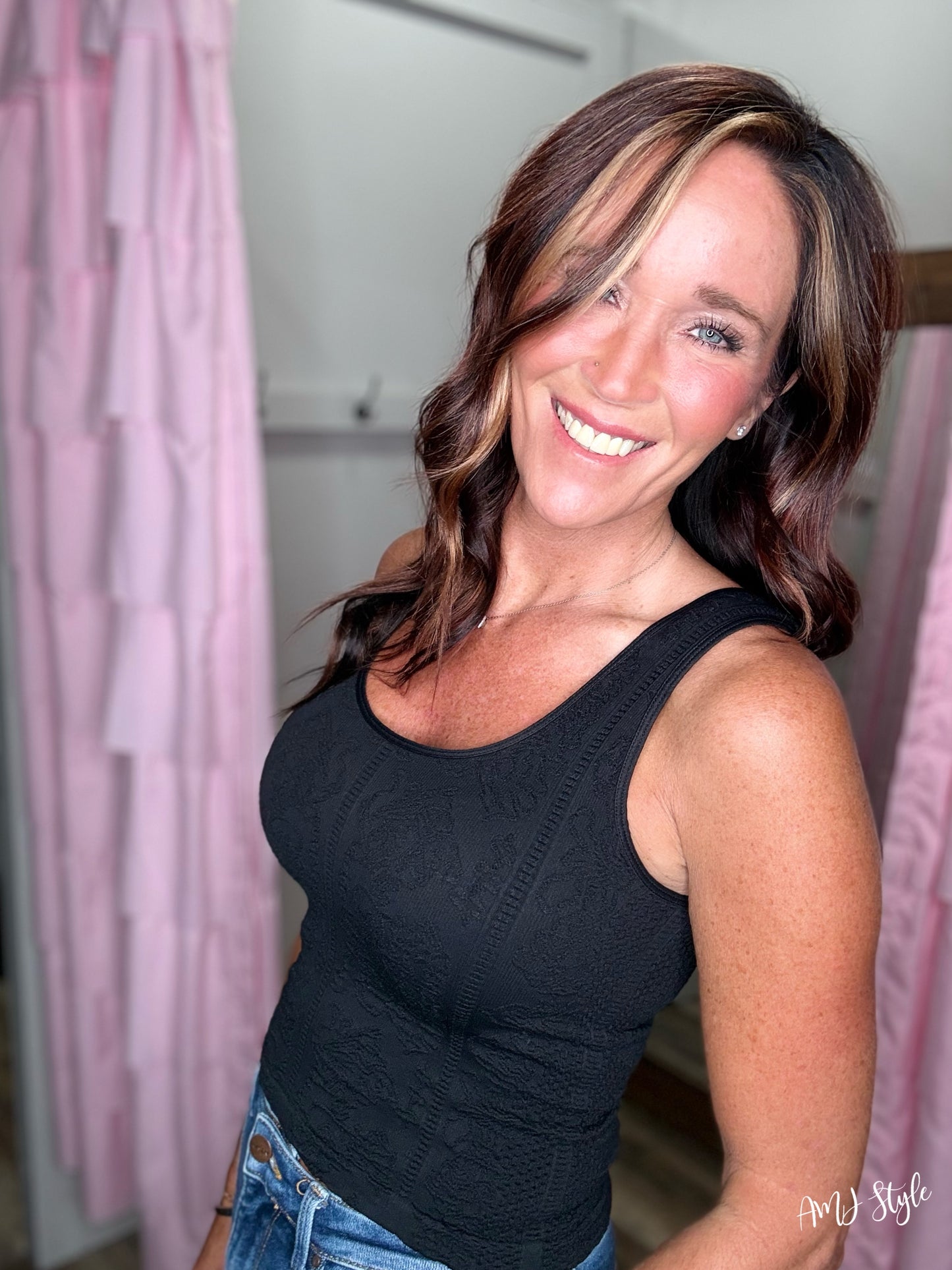 FlipSide Luxe Lace Tank - Black