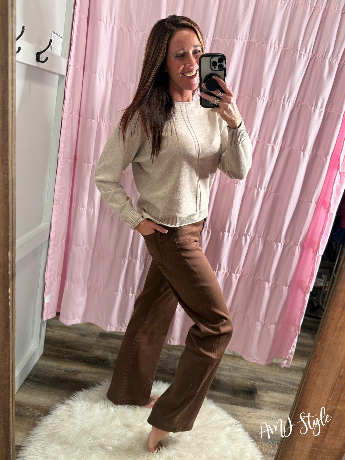 Mocha Wide Leg Denim