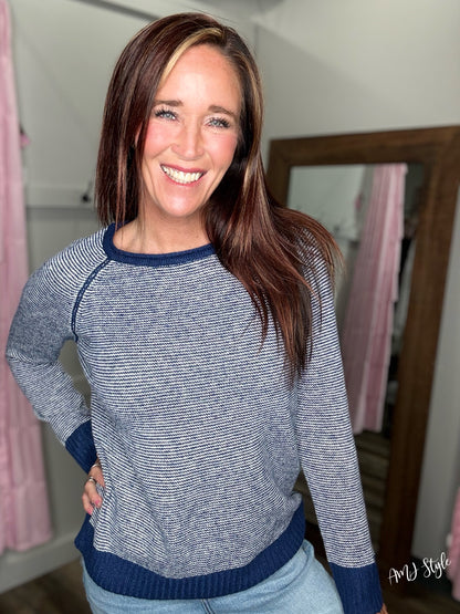 Darling Stripe Sweater - Navy